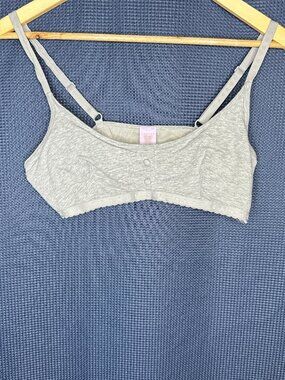 Savage X Fenty Gray Cotton Jersey Pullover Bralette, Large Feminine Soft Stretch